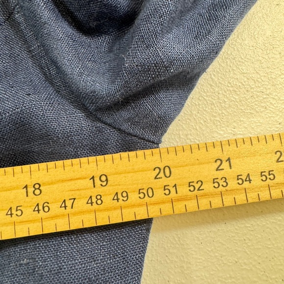 Y2K NY Sake Navy sailor Linen Double Breasted V Neck Sheath Dress Size 12 - Picture 6 of 10